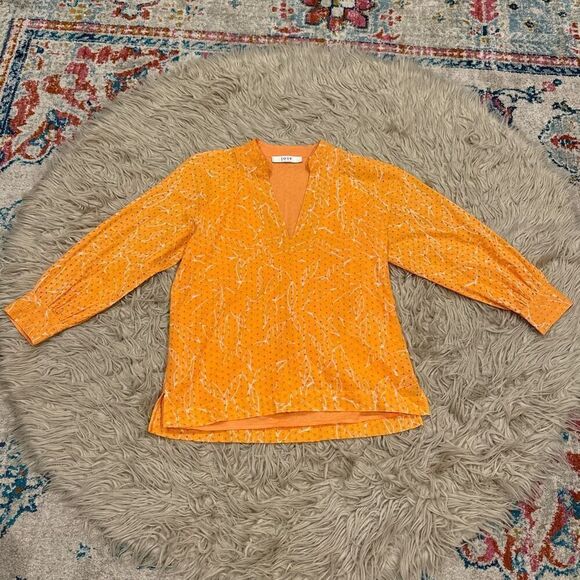 Joie eyelet orange blouse size small - Picture 2 of 6